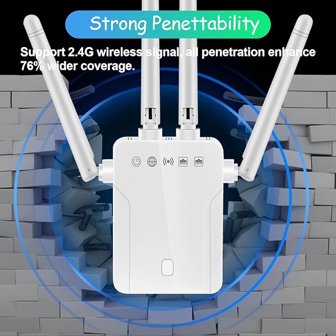 WiFi Extender Signal Booster for Home: Internet Repeater Long Range Covers Up to 45+ Devices and 8470 Sq.ft for Apartment Basement Office House