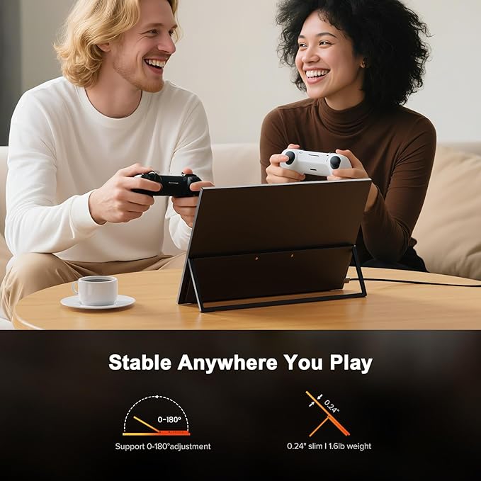 UPERFECT 2.5K 240Hz QLED Portable Monitor, 16" 2560x1600 QHD 100% DCI-P3 400 Nits Portable Gaming Monitor w/Stand & VESA, Adaptive Sync HDMI 2.1 External Screen for Laptop PC Phone Game Console