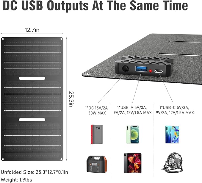 ZeroKor Portable Power Bank with AC Outlet 65W 110V External Battery Pack, 24000mAh Portable Laptop Charger with Foldable Solar Panel Charger 30W for Outdoor Smart Device Camping RV Trip Off Grid-Red
