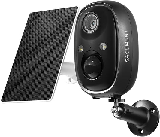 Security Cameras Wireless Outdoor, 2.4GHz WiFi Camera Outdoor Wireless, 2K Cameras for Home Security with Solar Panel, Motion Detection, Works with Alexa & Google Home, Color Night Vision, 2-Way Talk