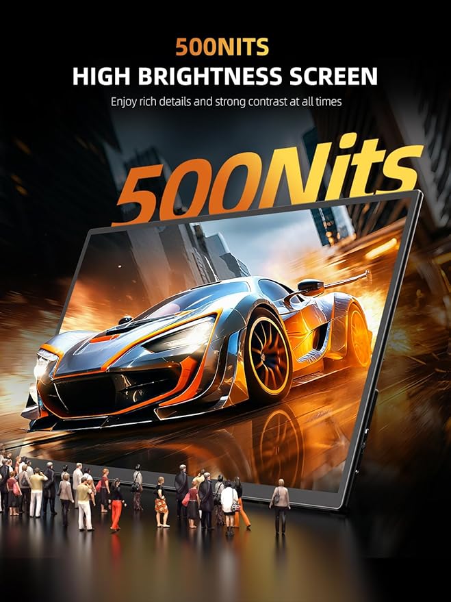 UPERFECT Portable Monitor 23.8” 180HZ, 2.5K Gaming Monitor, 500 Nits 24" Large Monitor with 0.1MS FreeSync, USB-C & HDMI, VESA & Kickstand, QHD IPS, Second Screen for Laptop, Computer, Game Consoles