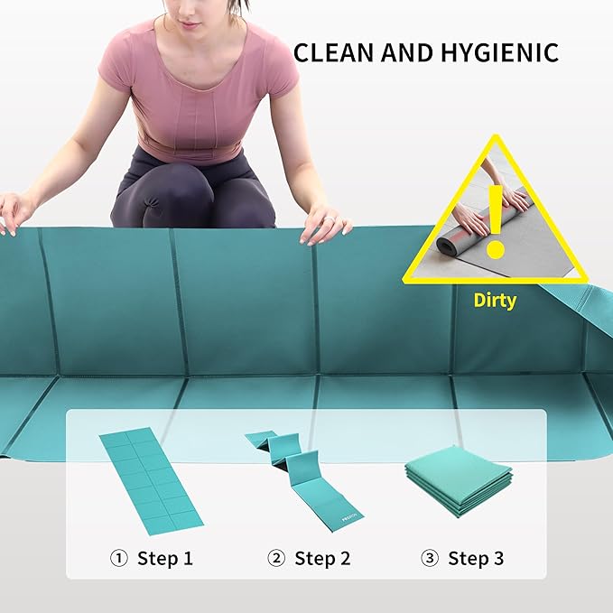 PROIRON Foldable Yoga Mat 0.24"/0.16" for Home Workout & Travel, Non Slip Travel Yoga Mats with Carry Bag, Packable Yoga Mat for Home Gym, Pilates, Fitness,Stretching