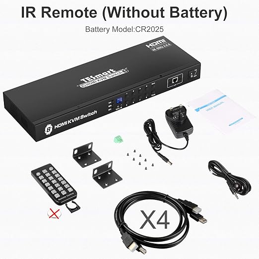 TESmart 8X1 HDMI KVM Switch 8 Port Enterprise Grade Support 4K@60Hz Ultra HD | RS232 | LAN Port | IP Control | Auto Scan | Rackmount [Control up to 8 PCs w/One Video Monitor, Keyboard, Mouse]