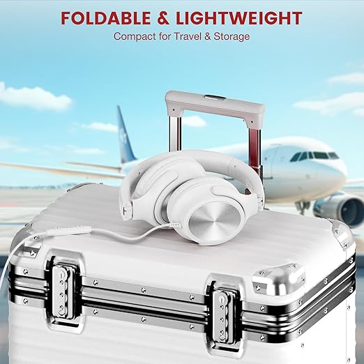 USB C Headphones Wired, Over Ear USB C Wired Headphones with Microphone, Volume Control, HD Stereo Sound, Foldable USB Type C Headphones for Adult/Teens/Chromebook/Laptop/Computer/iPhone,White