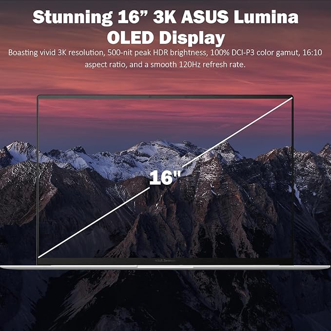 ASUS Zenbook S 16 Touchscreen Laptop 16" OLED Business Laptops AMD Ryzen AI 9 365 24GB DDR5 4TB SSD WiFi 7 Backlit KB Lifetime Microsoft Office Windows 11 Pro Laptop Computer Copilot AI
