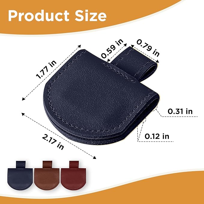 Magnetic Pen Loop Holder, Pencil Holder for Notebooks, Journals, Calendars, PU Leather 3 Pack