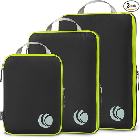 Cipway Compression Packing Cubes, Ultralight Luggage Organizer Bags, Travel Essentials for Carry on Suitcase (3 Piece,Black)