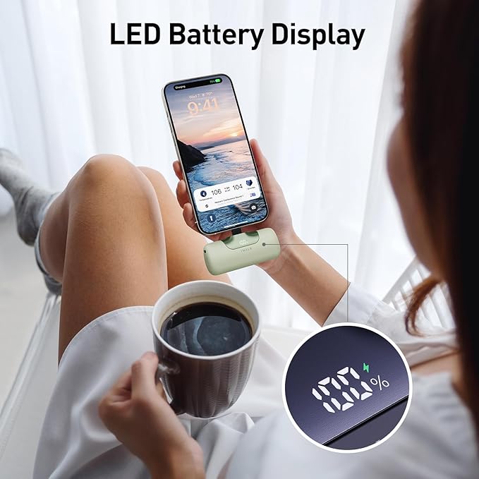 iWALK Portable Charger 5500mAh Next-Gen Small Power Bank 22.5W Fast Charging Battery USB-C Portable Phone Charger for iPhone 17/16/15 17 Plus 17 Pro Max iPad, Samsung Galaxy S25 S24 S23 Android, Green