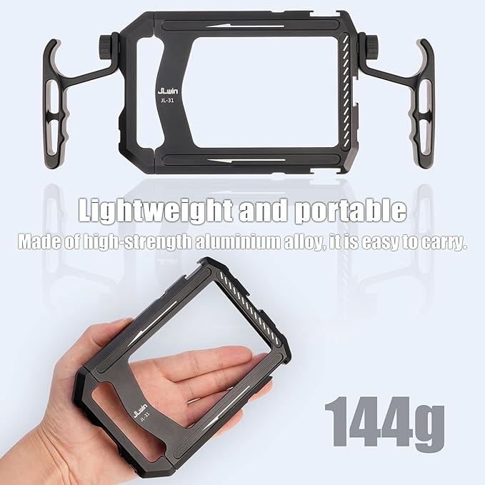 Foto4easy Universal Smartphone Video Rig,Aluminum Phone Video Stabilizer with Dual Handle Kit for iPhone for Samsung for Pixel and Other Android Phones