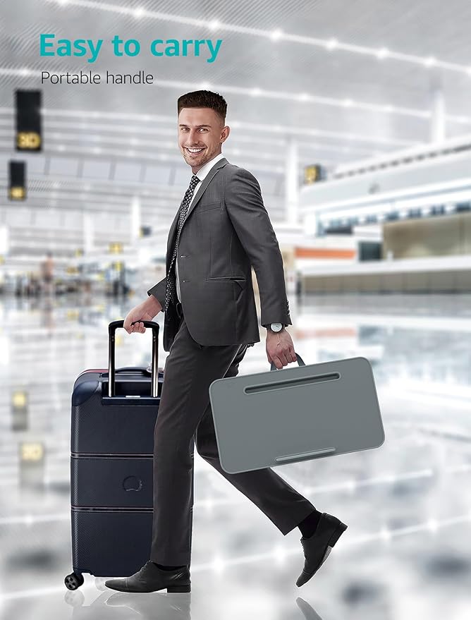 Istudyniture Lap Desk | Portable Laptop Desk & Stand – Fits Up to 17 inch – Washable Cushion, Built-in Phone Holder – for Bed, Couch, Sofa, Floor – Writing, Reading, Home Office – Large, Coffee