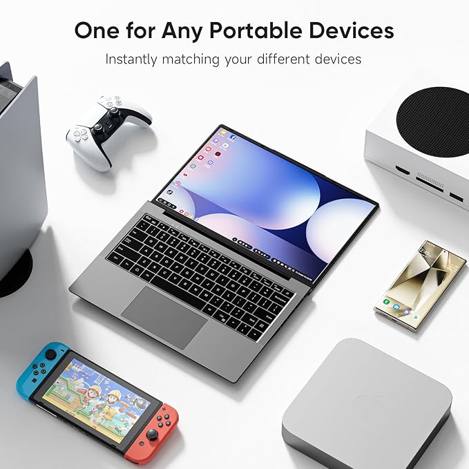 Portable Monitor with Keyboard, 14.1Inch Lapdock Monitor Built-in 5000mAh Battery, 1080P HDR IPS Portable Display for Laptop, Steam Deck, Nintendo Switch, Windows, Mac