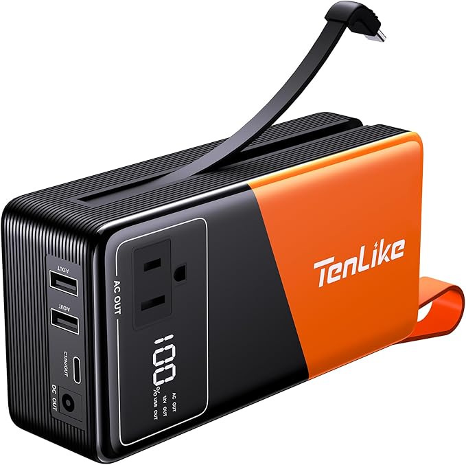 Portable Power Station 99.9Wh Power Bank for Camping Essentials Small Electric Generator Large Lithium Battery with 110V 80W Rated 120W Peak AC Plug in Output 60W Type-C Home Backup Outdoor Emergency