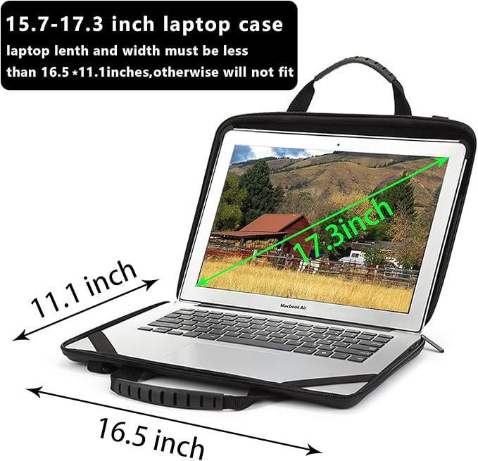BUG 17.3 Inch Laptop Case Hard Shell, Protective Laptop Carrying Case with Stand for Heat Dissipation