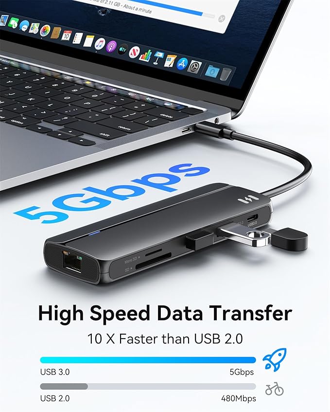 Selore Docking Station for MacBook Pro Air Windows,10 in 1 Dual HDMI Adapter for Mac Pro Air,USB C Hub for MacBook Docking Station Dual Monitor with 2 HDMI,Ethernet,PD,USB C,2 USB A,SD/TF for M1 M2