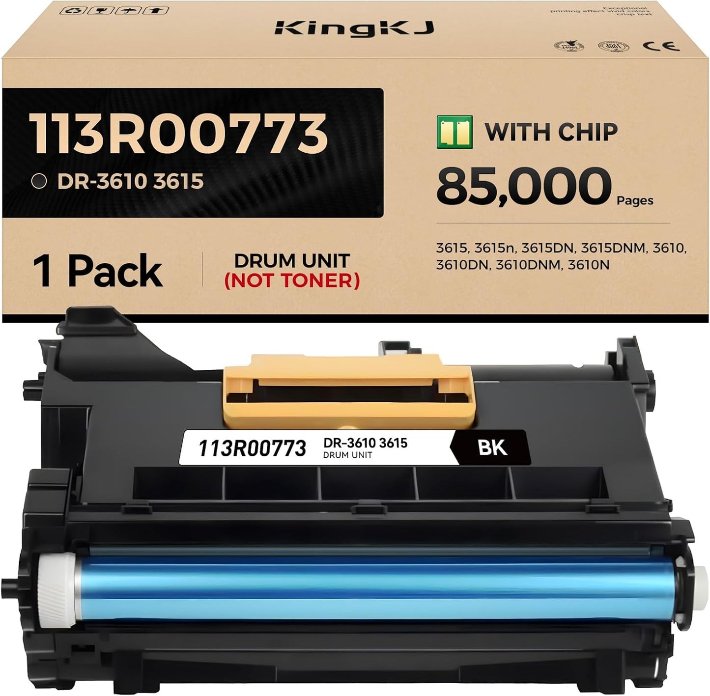 113R00773 Drum Unit (Not Toner) Replacement for Xerox 113R00773 3610 3615 Image-Drum Compatible with Xerox WorkCentre 3615 3615n 3615DN 3615DNM Phaser 3610 3610DN 3610DNM 3610N DocuPrint M455 Printer