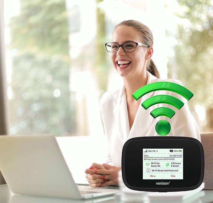 Verizon Wireless Jetpack Inseego MiFi 7730L | Mobile Hotspot for Travel | 4G Mobile Portable WiFi | Unlocked Globally | Speed up to 450 Mbps | Usage Up to 8 Hours | EVDO-LINK Bundle - Verizon Sim Card