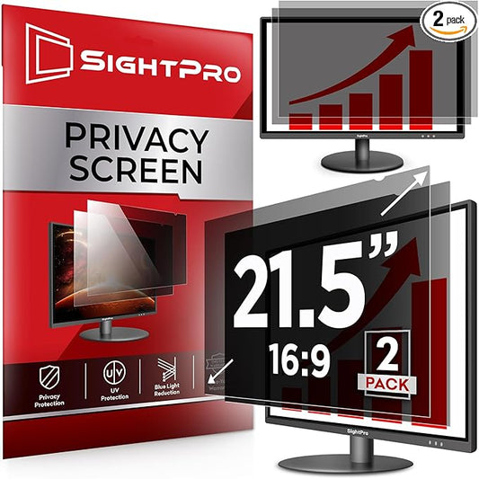 21.5 Inch 16:9 [2 Pack] Computer Privacy Screen Filter for Monitor - Privacy Shield and Anti-Glare Protector