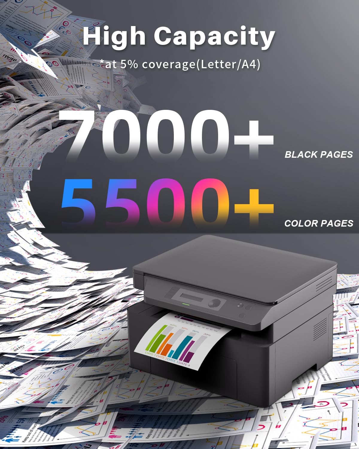 069H 069 Toner Cartridge Set Compatible Replacement for Canon 069H 069 Toner for Canon MF753Cdw Toner Cartridges imageCLASS MF751Cdw MF752Cdw LBP674Cdw LBP673Cdw Printer High Yield (4 Pack, B/C/M/Y)