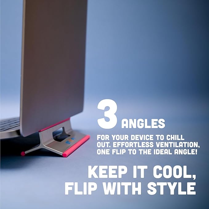 Steepy Low Profile Laptop Stand 3 Height Adjustable Computer Stand Lightweight Plastic Laptop Riser Laptop Tilt & Angle Wedge (Orange, 3 Pack)