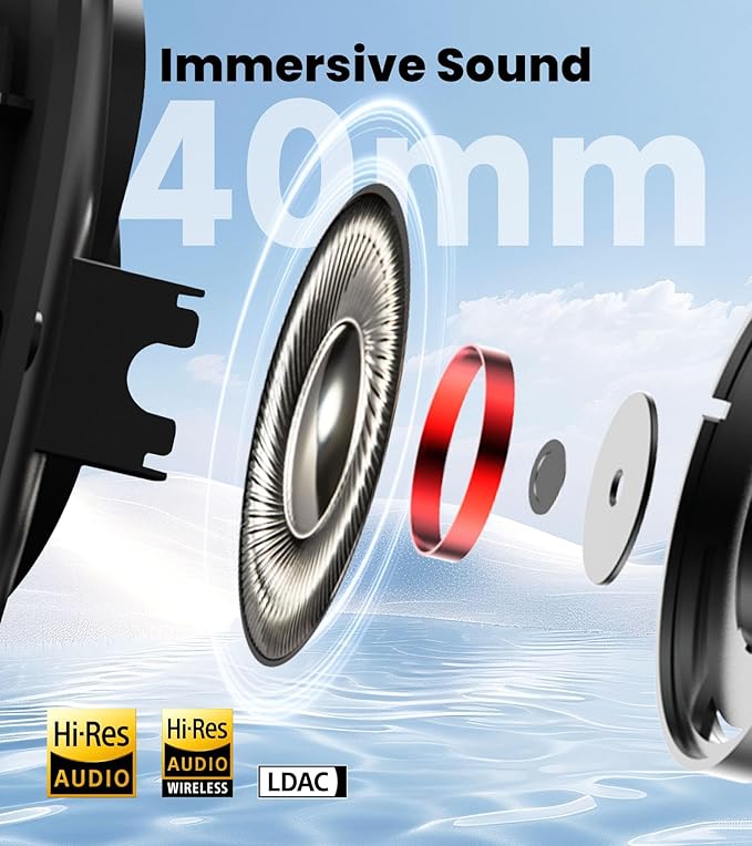 Edifier W80 Over Ear Headphones with -49dB Active Noise Cancelling, LDAC Hi-Res Wired & Wireless, AI Clear Call, Fast Charging, Multipoint Connection, Bluetooth V5.4 - Ivory