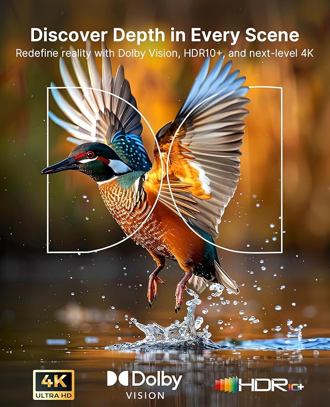 NexiGo Aurora Pro MKII, 4K Tri-Color Laser UST Projector, 30000:1 Contrast Ratio, Dynamic Iris & Laser Dimming, 0.21:1 Throw Ratio, Dolby Vision & Atmos, HDR10+, 3D, 4.2ms ~ 8ms Low Latency