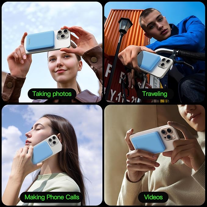 2025 Magnetic 15W Power Bank for iPhone,5000mAh Magsafe Battery Pack with 20w Fast Charging,Slim Magsafe Power Bank in&Out,with LED Display,Wireless Portable Charger for iPhone 16/15/14/13/12 Series