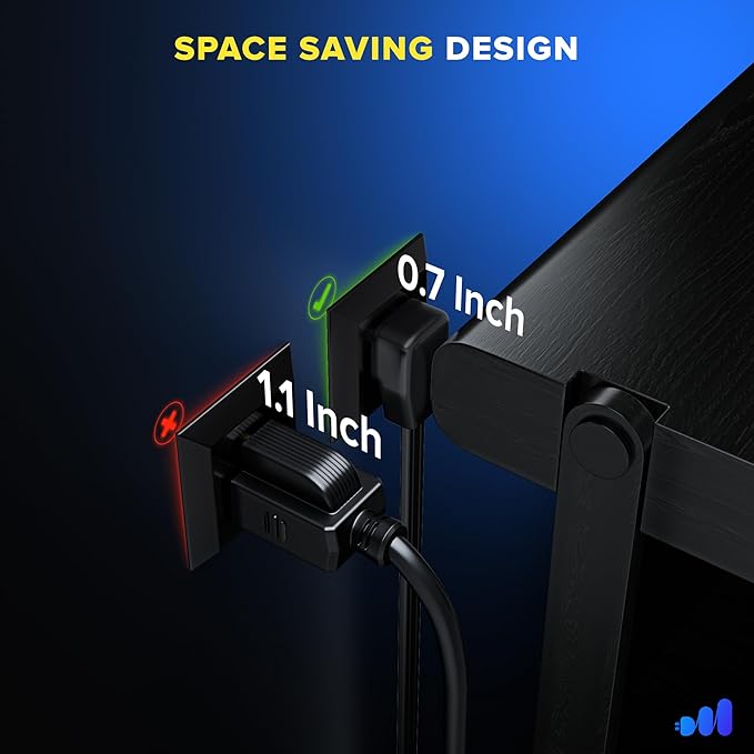 Maximm Extension Cord Heavy Duty (50 Feet) Flat Wire 3-Prong Flat Plug, 14 AWG Power Cord - UL Certified, Black, Ideal for Home and Office Use, Appliances, Electronics, Power Tools