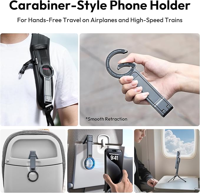 ULANZI MA30 Magnetic Phone Tripod Stand for iPhone - Aluminium Maglock Smartphone Mini Tripod Pocket Cell Phone Stand Strong Magnet Quick Mount Compatible with iPhone 17 16 15 14 13 12 Series, Silver