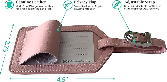 Personalized Monogrammed Blush Leather RFID Passport Wallet and 2 Luggage Tags