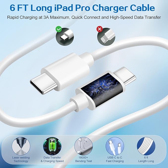 iPhone 17 16 Pro Charger Fast Charging,2Pack 20W Quick USB C Charger Block Type C Chargers Fast Charging,6FT USBC Charging Cable Cord for iPhone 17 Pro/17 ProMax/17 Air/16/16 ProMax/16e/15 Pro/15 Plus
