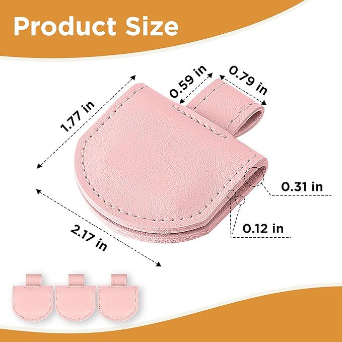 Magnetic Pen Loop Holder, Pencil Holder for Notebooks, Journals, Calendars, PU Leather 3 Pack