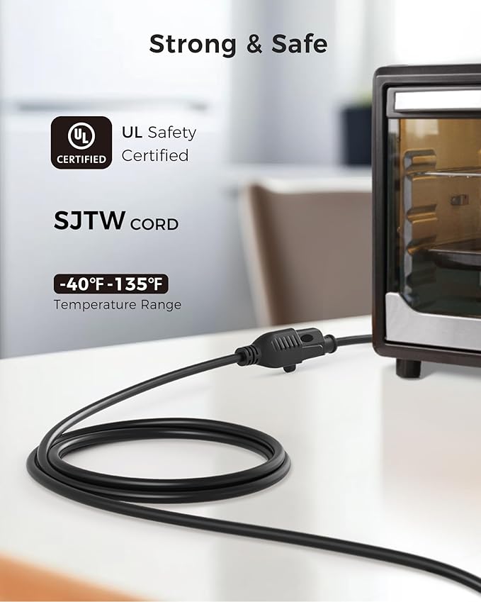 [UL Listed] Cable Matters 2-Pack 16 AWG Heavy Duty 13A Power Extension Cord - 15ft, 3 Prong Power Cord Extension, NEMA 5-15P to NEMA 5-15R, Black