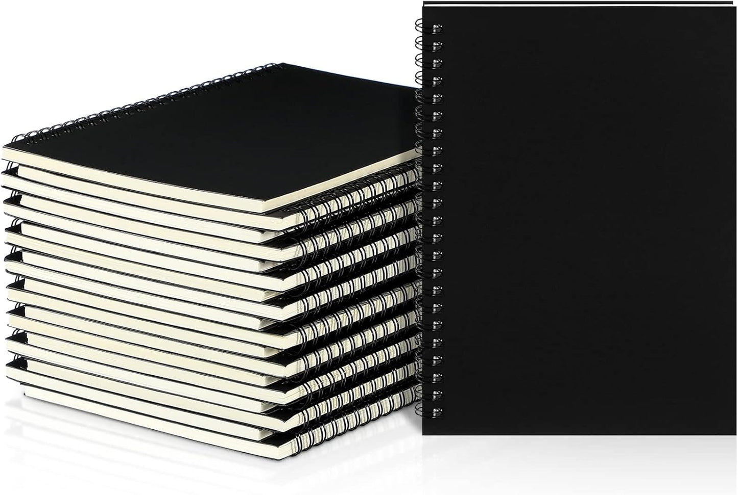 Yahenda Spiral Notebook Bulk A5 Journal Lined 8.3'' x 5.5'' Writing Composition Paper Small Notepad Subject Notebook for Students Office Business Back to School Supplies(Black Color,18 Pcs)