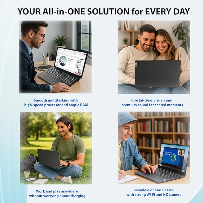 Lenovo V15 Laptop | Intel Pentium N6000 | 15.6" FHD Anti-Glare | 24GB RAM | 2TB SSD | WiFi 6 | Military Durable | Windows 11 Pro | Ethernet Port