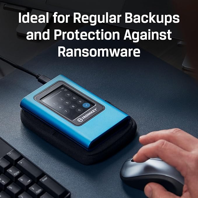 Kingston IronKey Vault Privacy 80 7.6TB External SSD | FIPS 197 | XTS-AES 256GB Encrypted | Touch Screen PIN | Secure Data Protection | IKVP80ES/7680G