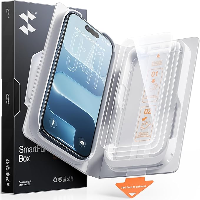 SMARTDEVIL 2 Pack Screen Protector for iPhone Air, Bubble-and-Dust-Free Box, HD Tempered Glass, Military Grade Shatterproof & Ultra Durable, Easy Installation