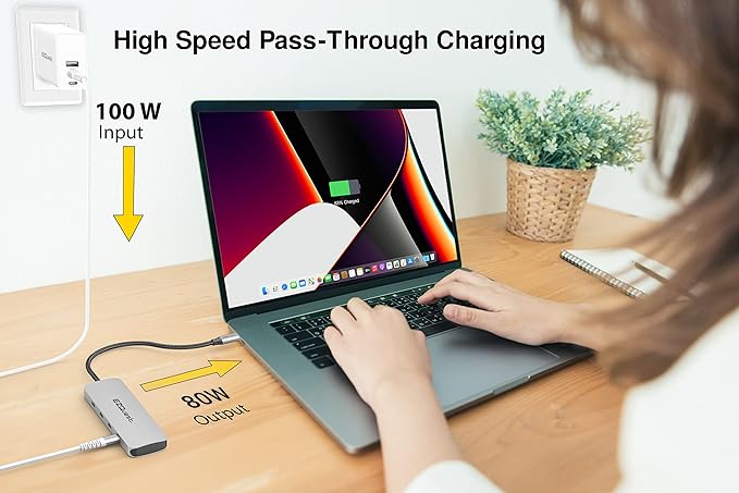 EZQuest USB C Hub Docking Station 7 in 1 with 3 Gen 2 10Gbs Ports, 3 USB A 3.0 Ports, 1 USB C Power Delivery 3.0 with 5Gbs Data, Compatible with MacBook/Dell/HP/Lenovo Laptops