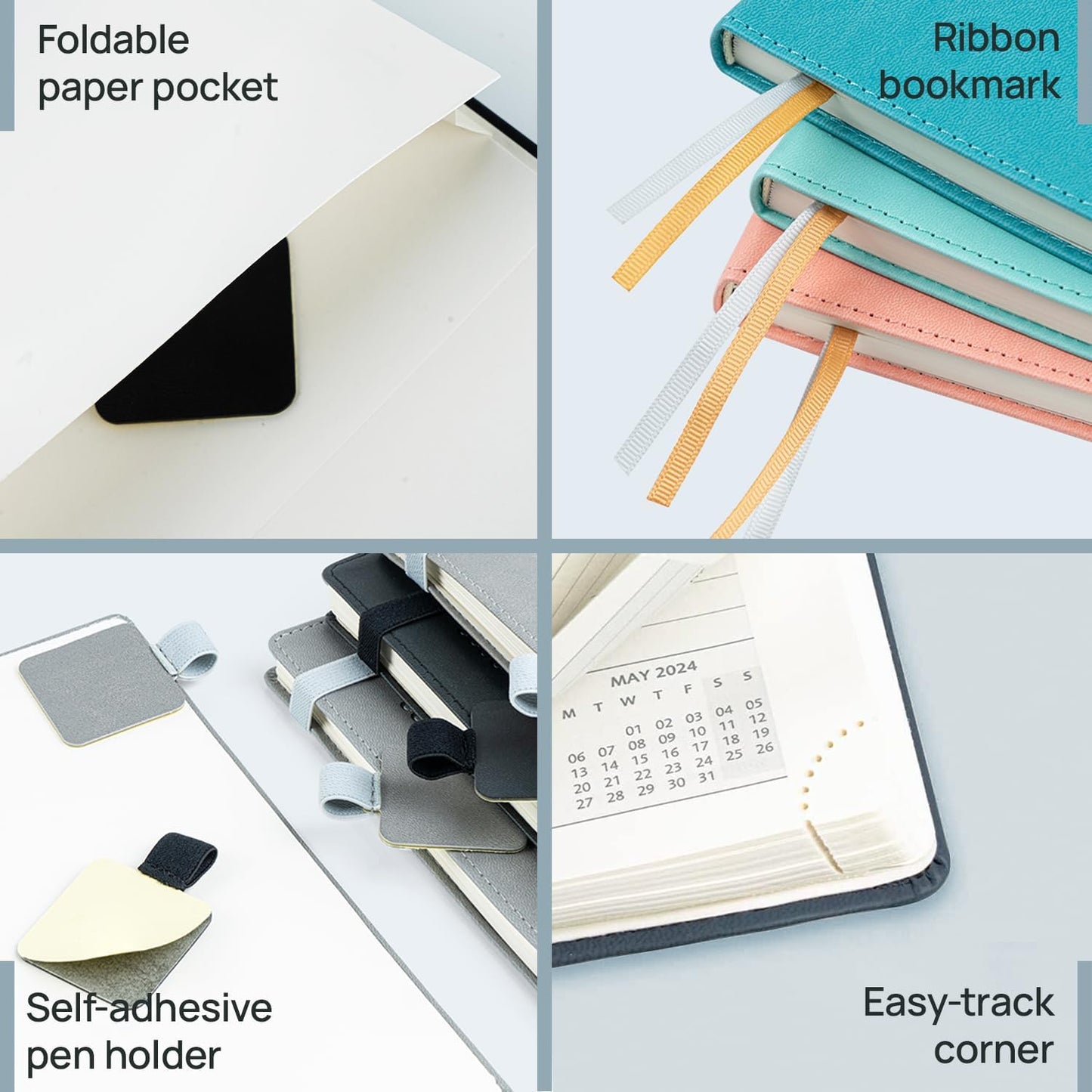 POPRUN 2026 Planner (Large - 8.5'' x 10.5'') - 2026 Weekly Calendar (Jan. 2026 - Dec. 2026) with Hourly Time Slots, Weekly/Monthly Appointment Book for Time Management - Leather Soft Cover - Night Sky Blue