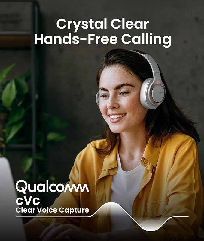 Cleer Audio Enduro ANC Noise Canceling Headphones, Bluetooth Multipoint Connection, Over-The-Ear Design with Mic, Crystal Clear Hands-Free Calling, up to 60 Hours of Battery Life - Light Grey