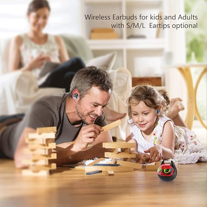 Gaming Wireless Earbuds Kids Bluetooth 5.0 Headphones with Mic 36H Playtime IPX6 Waterproof Noise Reduction Premium Sound LED Display USB-C Kids Wireless Earbuds for Workout Gaming Sport