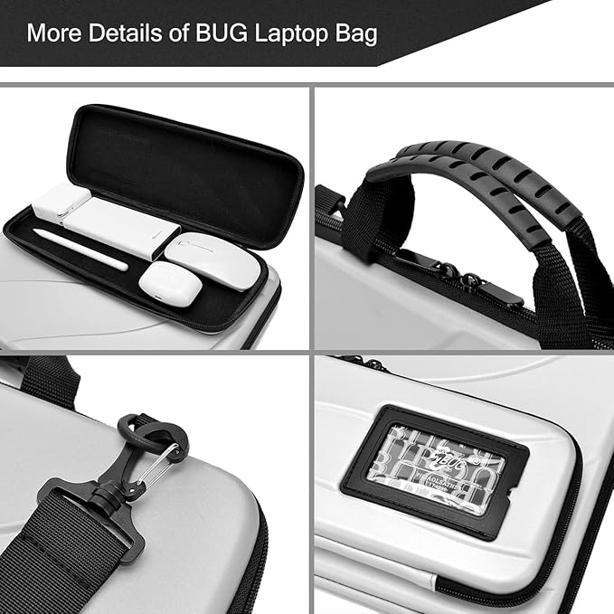 BUG 17.3 Inch Laptop Case Hard Shell, Protective Laptop Carrying Case with Stand for Heat Dissipation