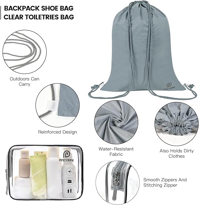 Lightweight Compression Packing Cubes for Suitcases, Compressible Expandable Travel Packing Organizer with Clear Toiletries and Backpack Bag, Travel Essentials for Carry on Luggage 7 Set