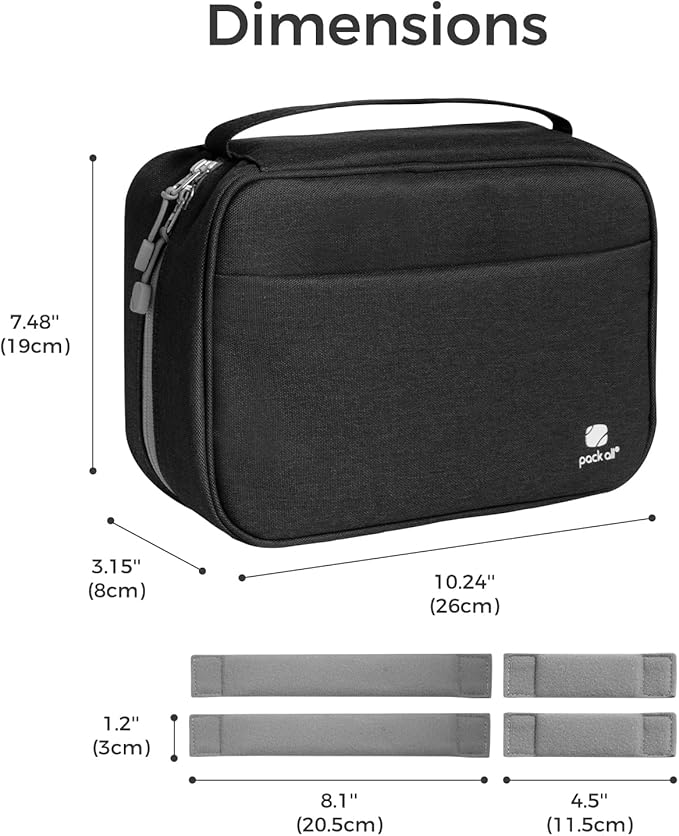 pack all Electronic Organizer Plus, Larger Capcity Cable Organizer Bag, Shockproof Carrying Case, Portable Cord Travel Organizer Storage Bag for Cables, Chargers, Phones, USB, SD Cards(Black)