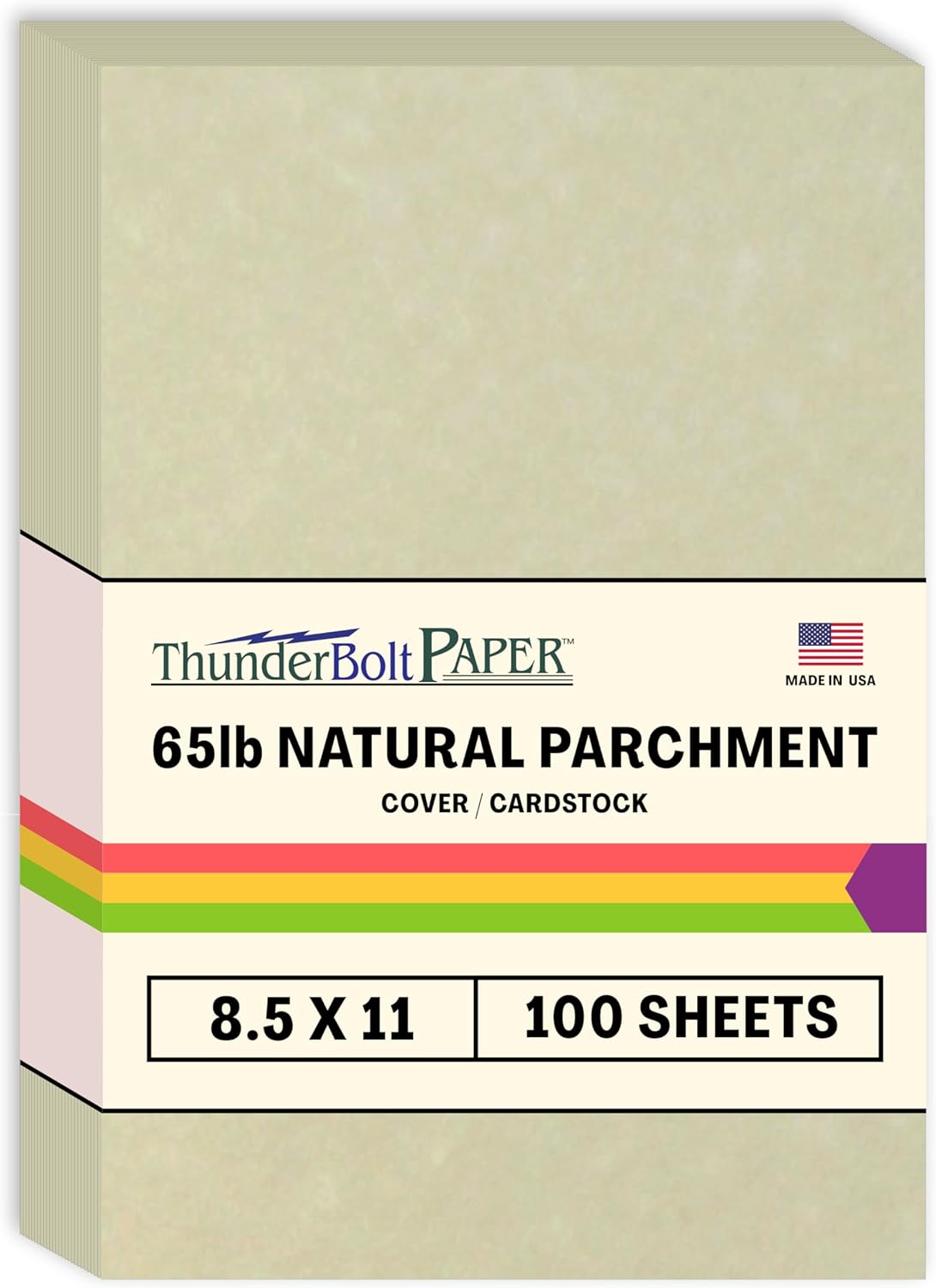 100 Natural Parchment 65lb Cover Paper Sheets 8.5X11 Inches Cardstock Weight Colored Sheets 8.5" X 11" (8.5X11 Inches) Standard Letter|Flyer Size - Printable Old Parchment Semblance