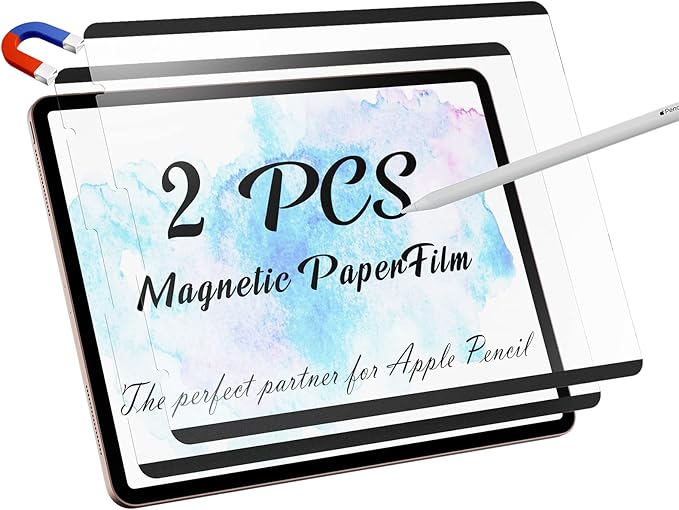 2 Pack Magnetic PaperFilm for iPad 9th & 7th Generation, iPad Air 3 & iPad Pro 10.5in - 10.2 Inch Feel Like Writing/Drawing on Paper, Removable Matte Anti-Glare Blue Light Screen Protector