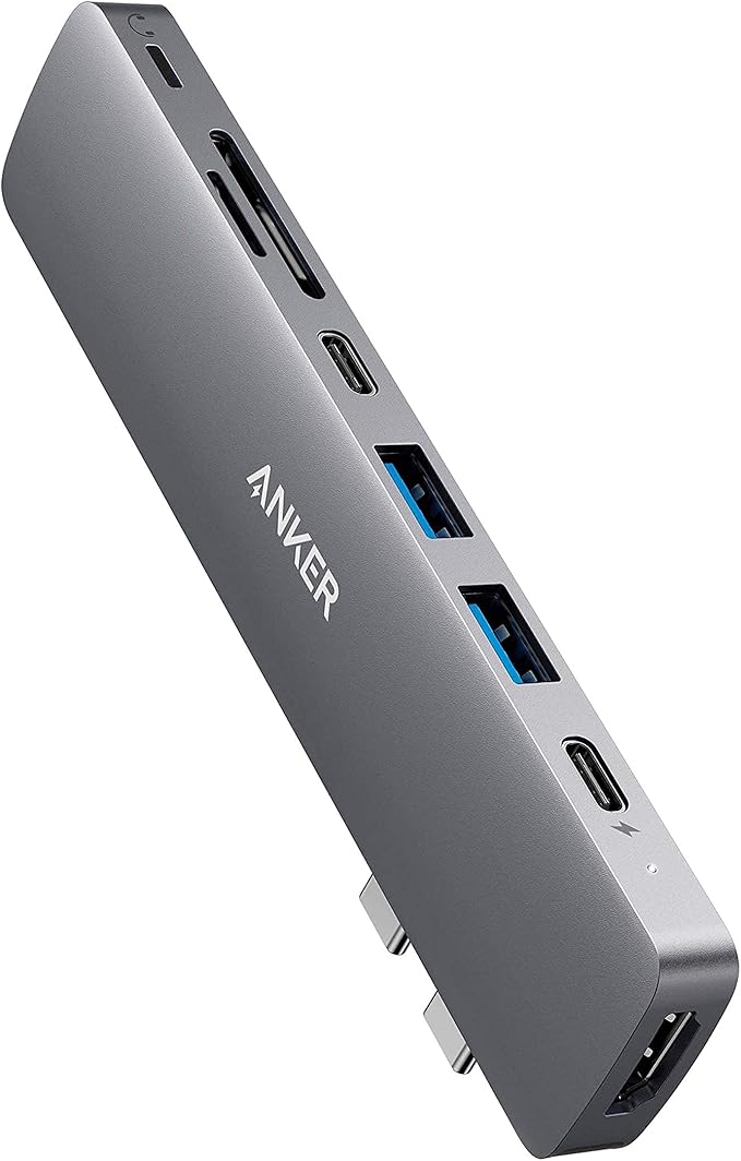 Anker USB-C Hub for MacBook, 8-in-2 Adapter Compatible with Thunderbolt 3 USB-C Port, 4K HDMI, USB-A&C 3.0 Data Ports, SD Card, Lightning Audio