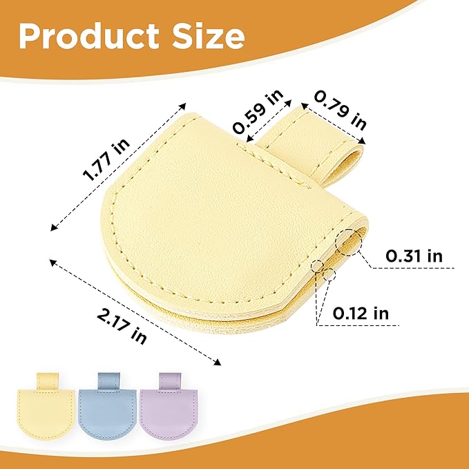 Magnetic Pen Loop Holder, Pencil Holder for Notebooks, Journals, Calendars, PU Leather 3 Pack