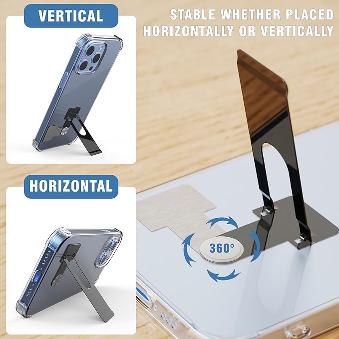 (2025 Upgrade) Ultra-Thin, Fully rotatable Metal Mobile Phone Holder, Portable, Stable, Comfortable and Seamless Grip. Compatible with iPhone 17/16/15 Pro Max, Android Smartphone Accessories (1)