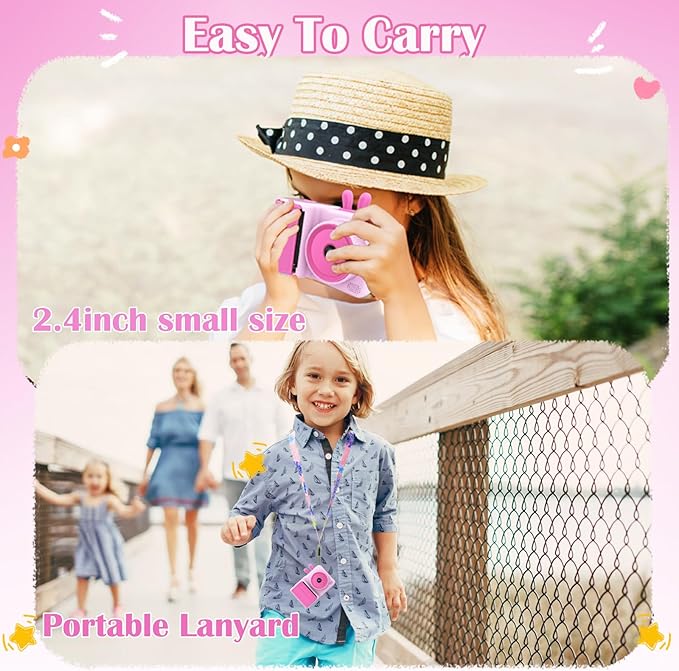 YINOCHE Kids Camera Instant Print, Camera for Kids with Printable Photos, Toddler Camera Toys for Children Ages 3-14, Digital Camera Birthday Gifts for Girls (Pink)