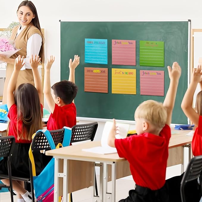 24 Pack 720 Sheets Bible Verses Sticky Notes Post It Inspirational Scripture Quotes,3 x 3 Inch Christian Motivational Positive Memo Pads Mini Notepads with Lines,Religious Office & School Supplies